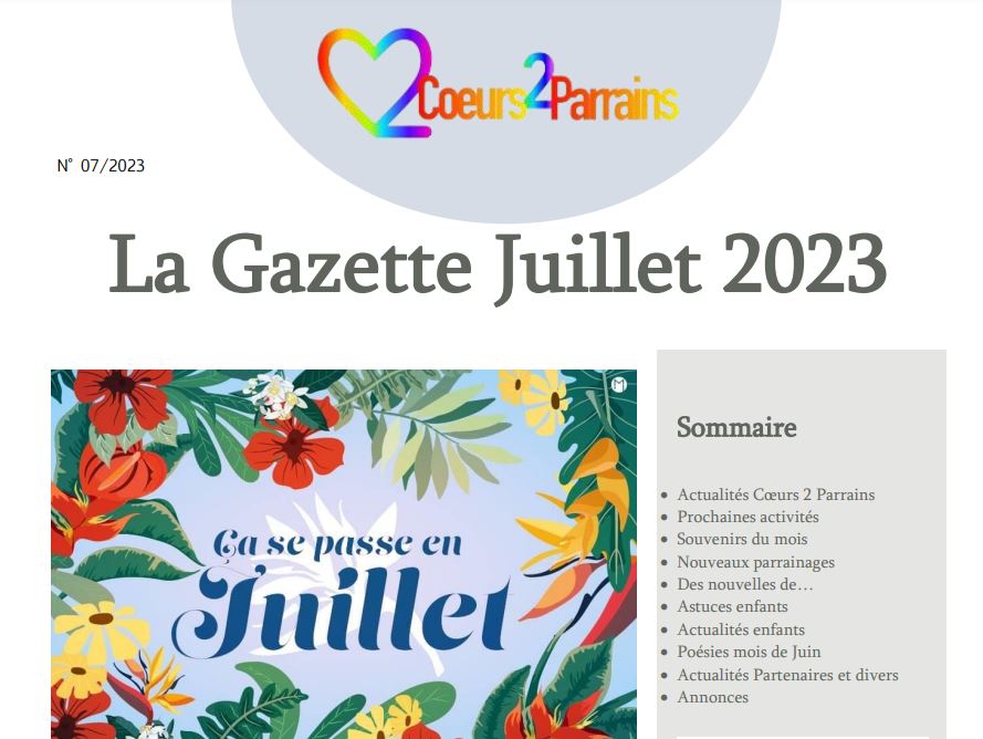 Lire la suite à propos de l’article La Gazette Juillet 2023 – N° 07-2023