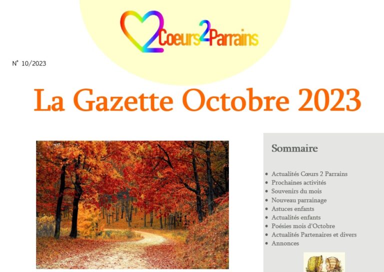 Lire la suite à propos de l’article La Gazette Octobre 2023 – N° 10-2023