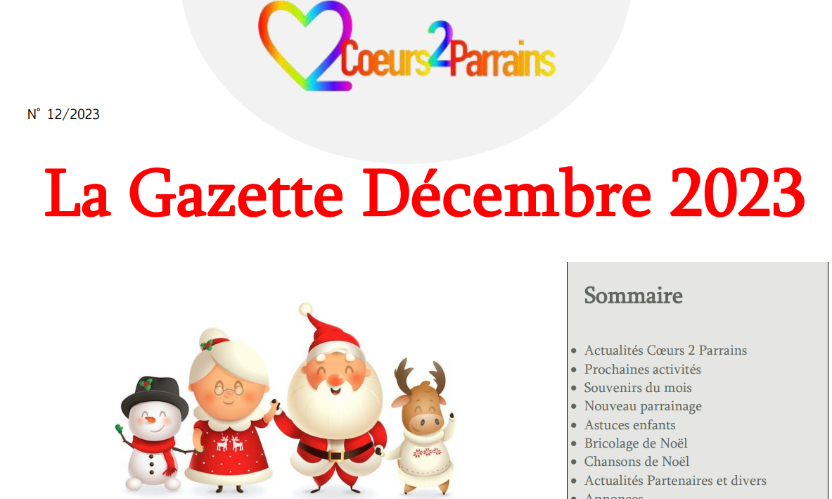 You are currently viewing La Gazette de Décembre 2023 N° 12-2023